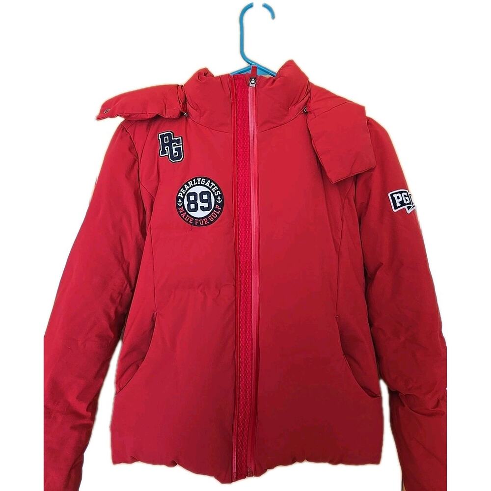 PEARLY GATES Down Jacket Vest Red Size 0 Womens Red Coat